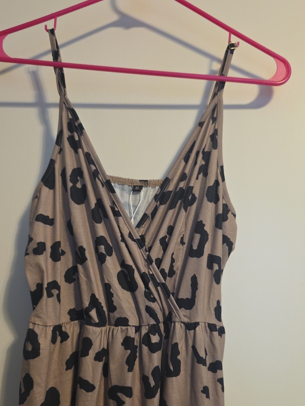 Beige Leopard Print Wrap Midi Dress - Picture 2 of 6